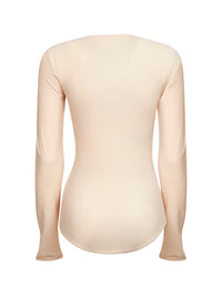 Maison Margiela Women Almond Technical Jersey Bodysuit