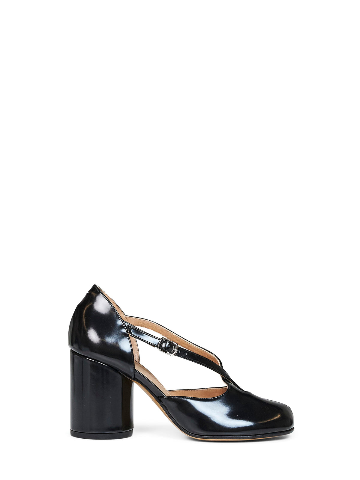 Maison Margiela Women Black Glossy Leather Tabi Pumps