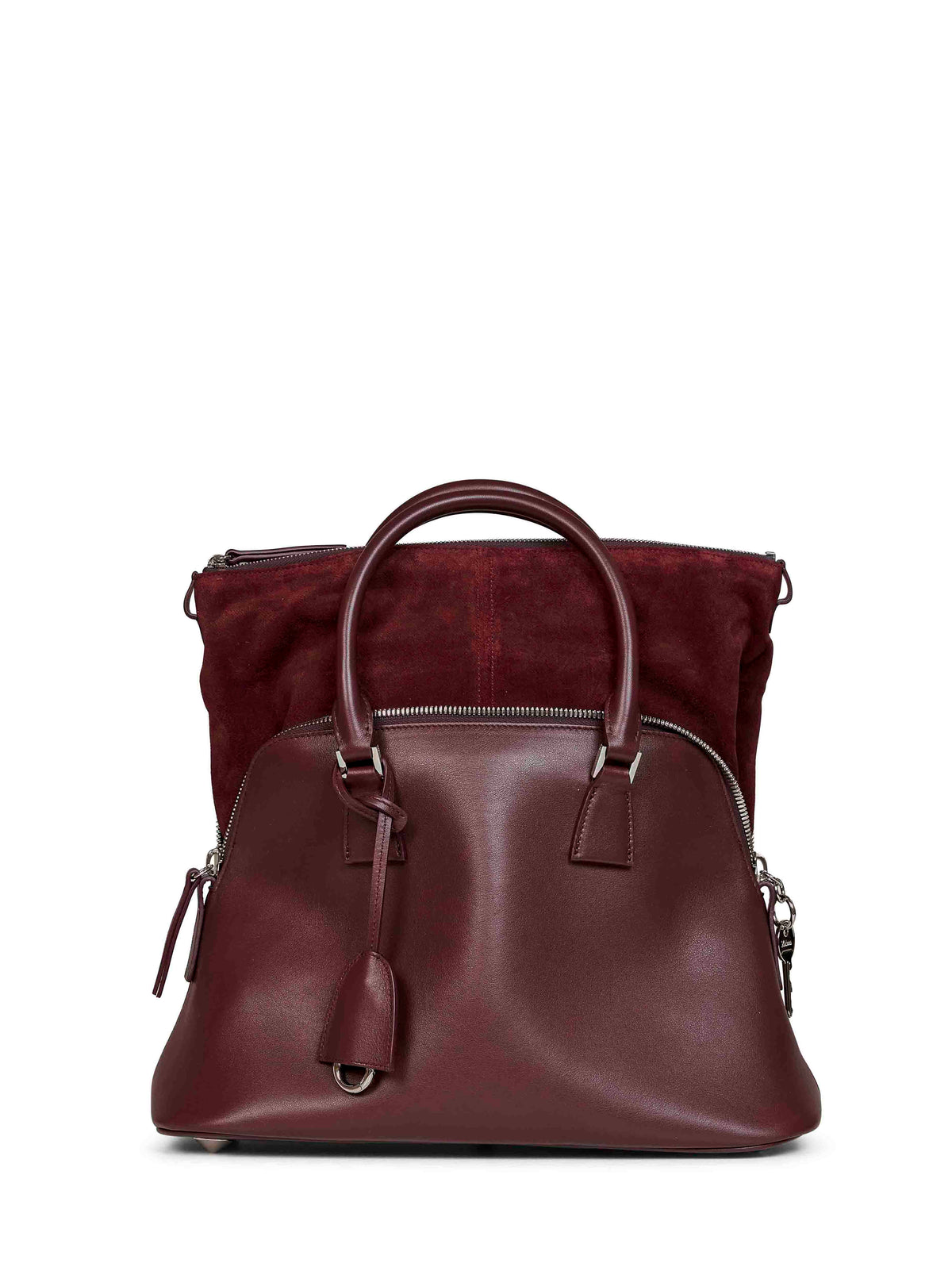 Maison Margiela Women Burgundy 5Ac Soft Medium Handbag