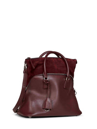 Maison Margiela Women Burgundy 5Ac Soft Medium Handbag