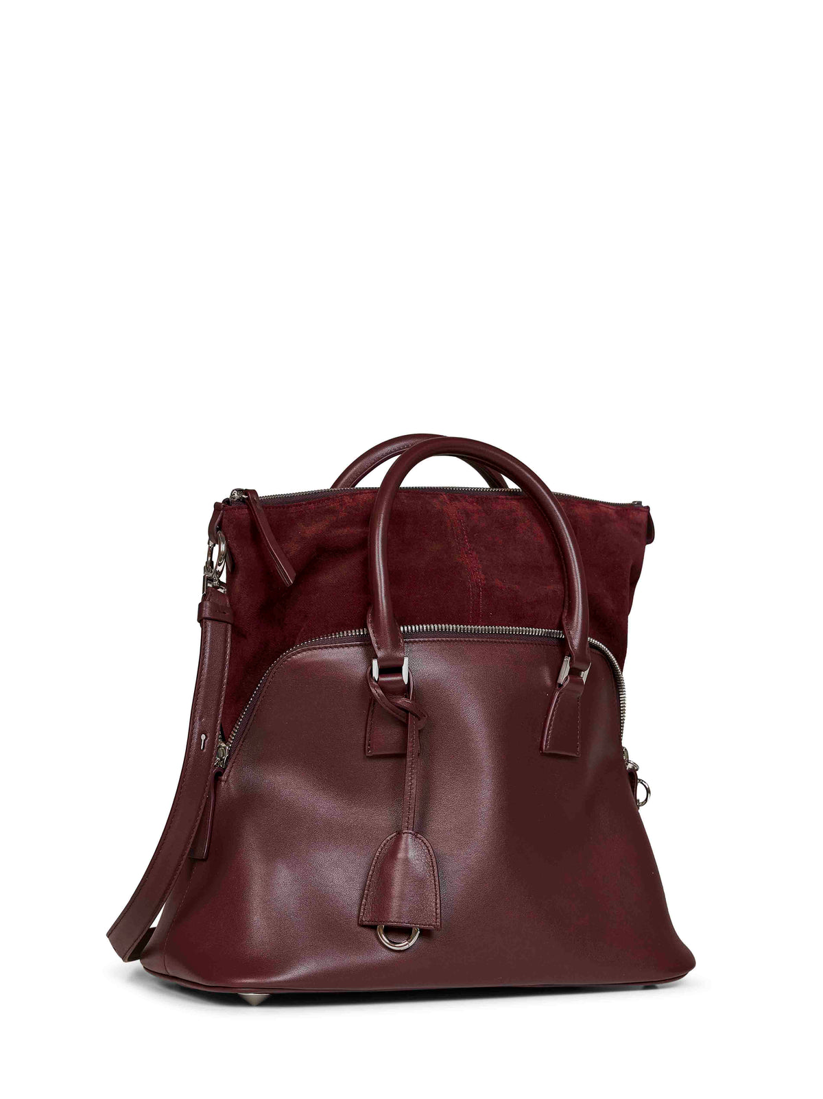 Maison Margiela Women Burgundy 5Ac Soft Medium Handbag