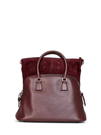 Maison Margiela Women Burgundy 5Ac Soft Medium Handbag