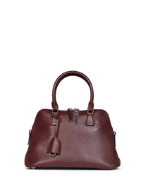 Maison Margiela Women Burgundy 5Ac Soft Medium Handbag