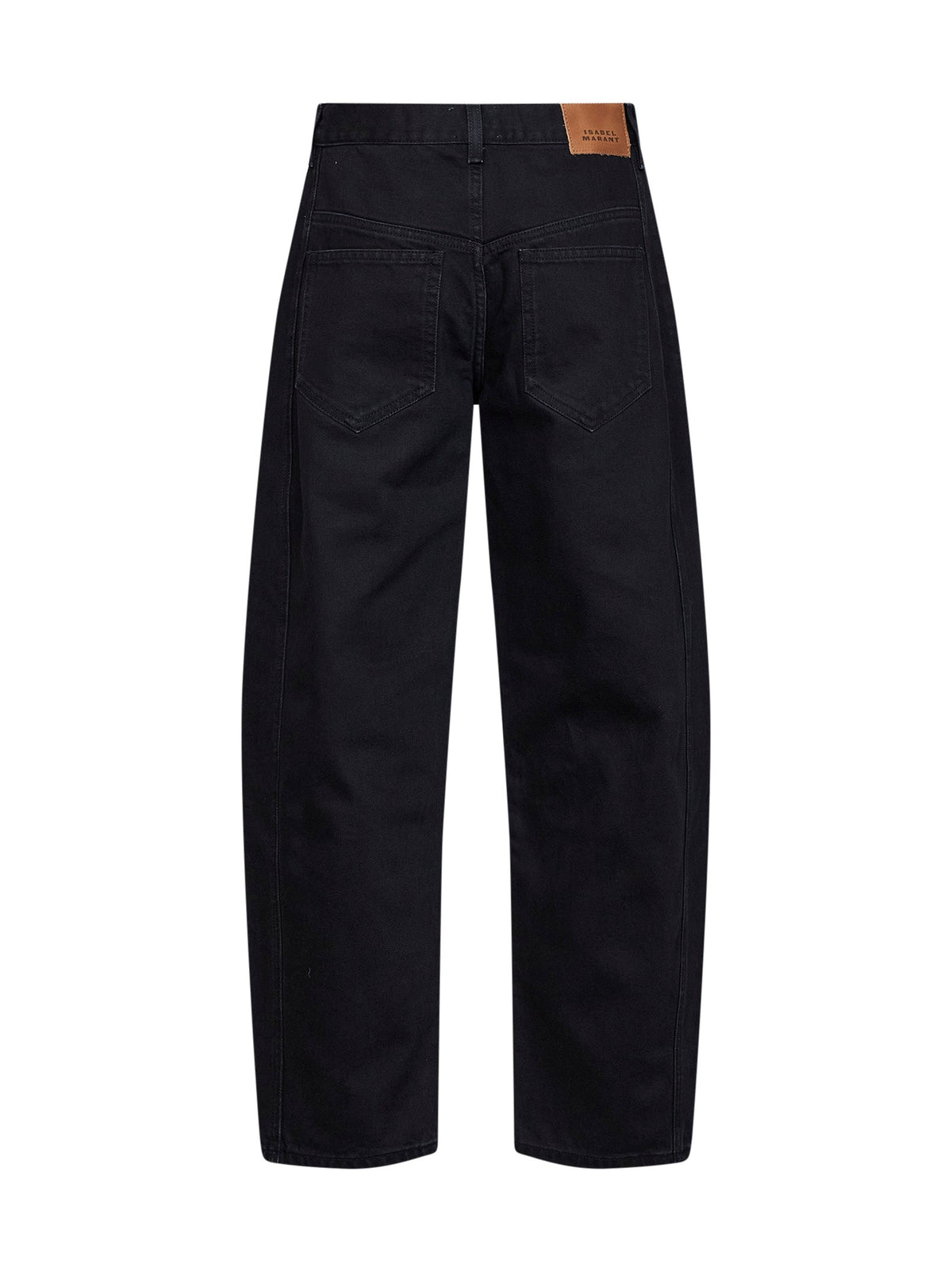 Marant Etoile Women Black Faded Cotton Denim Oriane Barrel Jeans