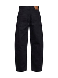 Marant Etoile Women Black Faded Cotton Denim Oriane Barrel Jeans