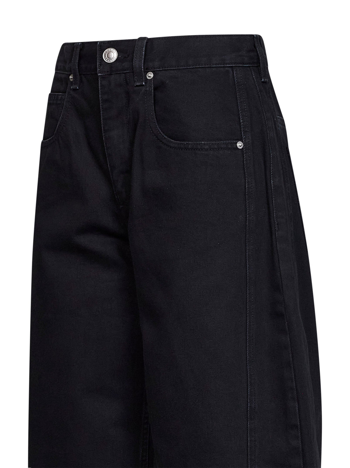 Marant Etoile Women Black Faded Cotton Denim Oriane Barrel Jeans