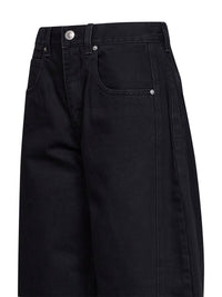Marant Etoile Women Black Faded Cotton Denim Oriane Barrel Jeans