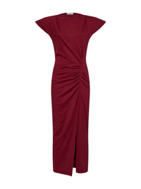 Marant Etoile Women Dark Burgundy Cotton Jersey Nadela Long Dress