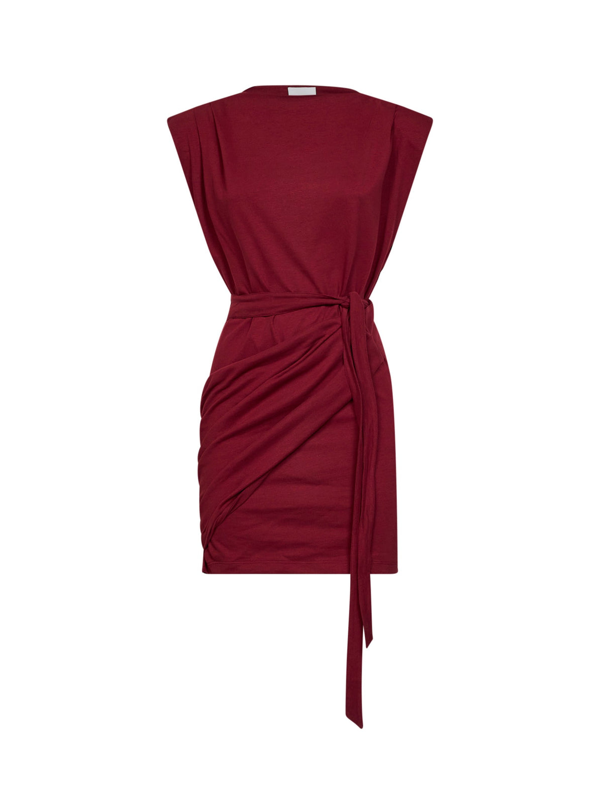 Marant Etoile Women Dark Burgundy Jersey Marielle Draped Mini Dress
