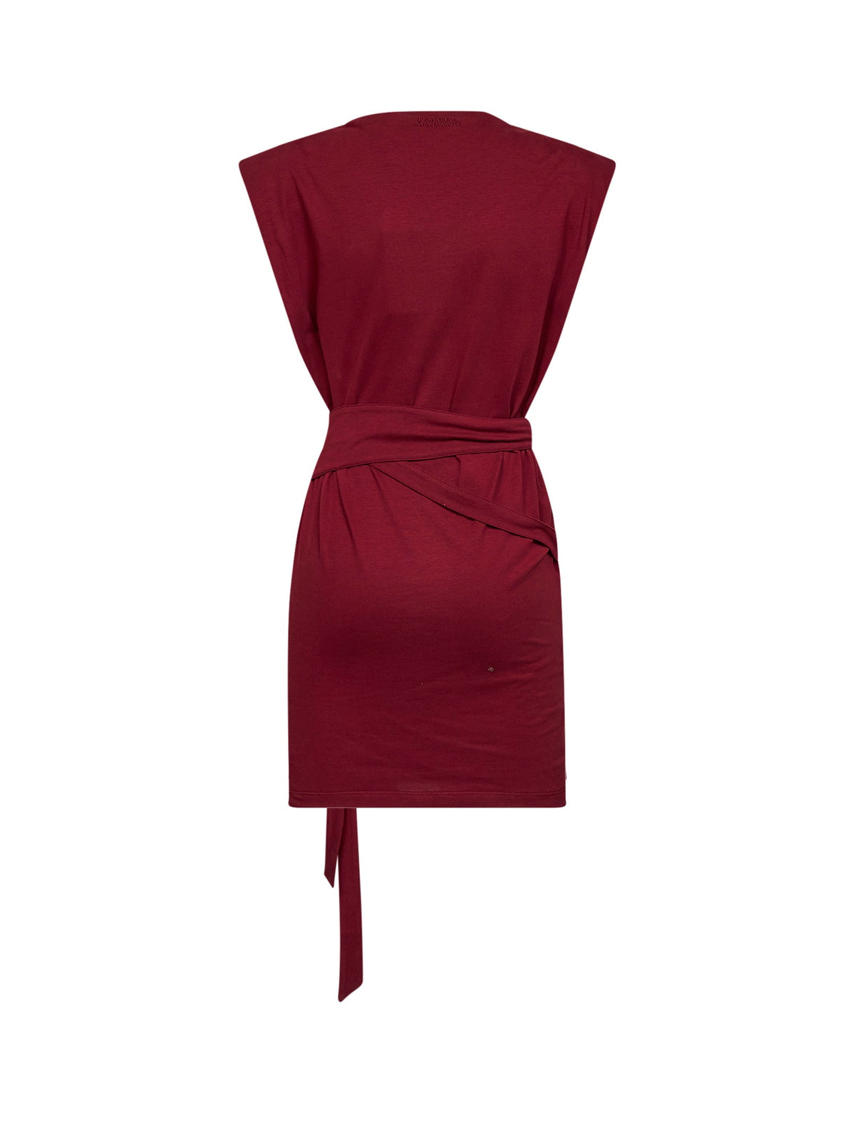 Marant Etoile Women Dark Burgundy Jersey Marielle Draped Mini Dress