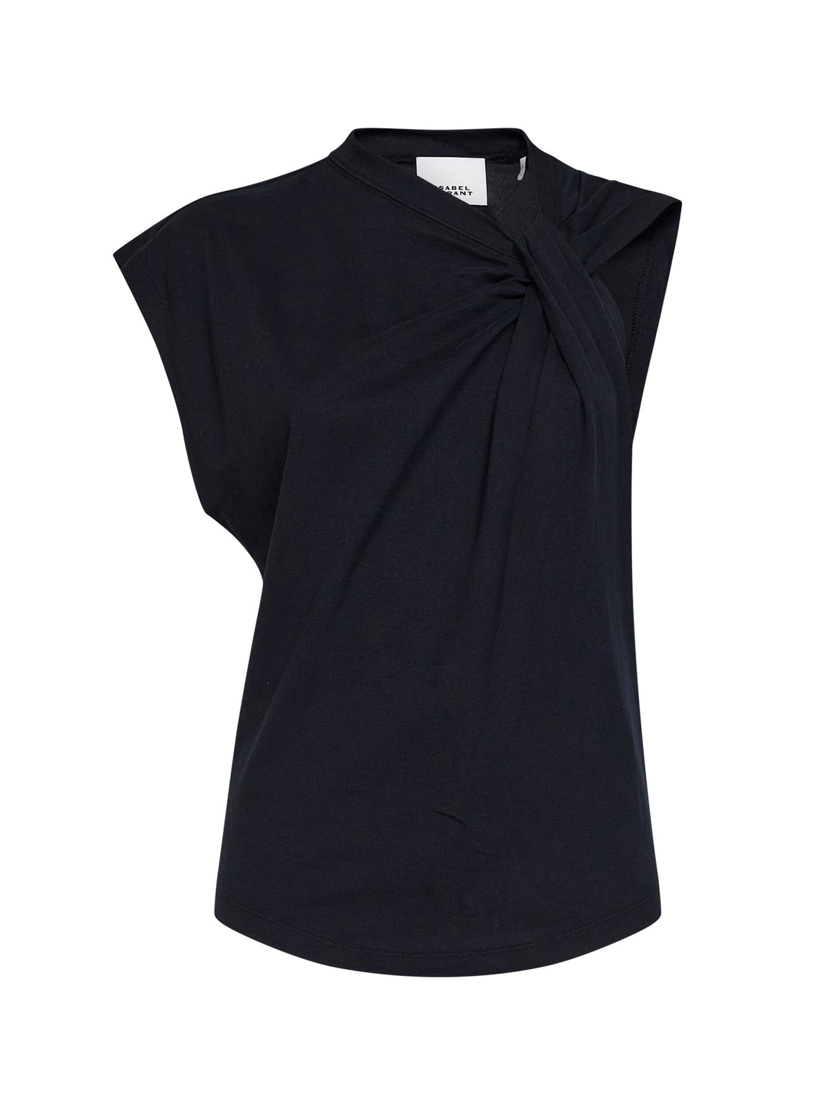 Marant Etoile Women Black Cotton Jersey Nayda Asymmetric T-Shirt