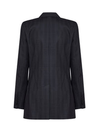 Marant Etoile Women Dark Anthracite Check Stretch Wool Jevima Double-Breasted Blazer