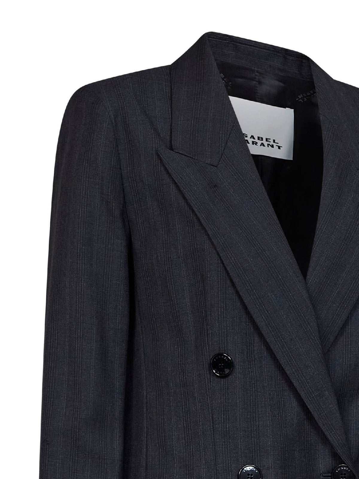 Marant Etoile Women Dark Anthracite Check Stretch Wool Jevima Double-Breasted Blazer