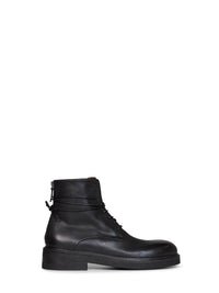 Marsell Men Black Oiled Leather Parrucca Lace-Up Combat Boots