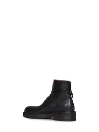 Marsell Men Black Oiled Leather Parrucca Lace-Up Combat Boots
