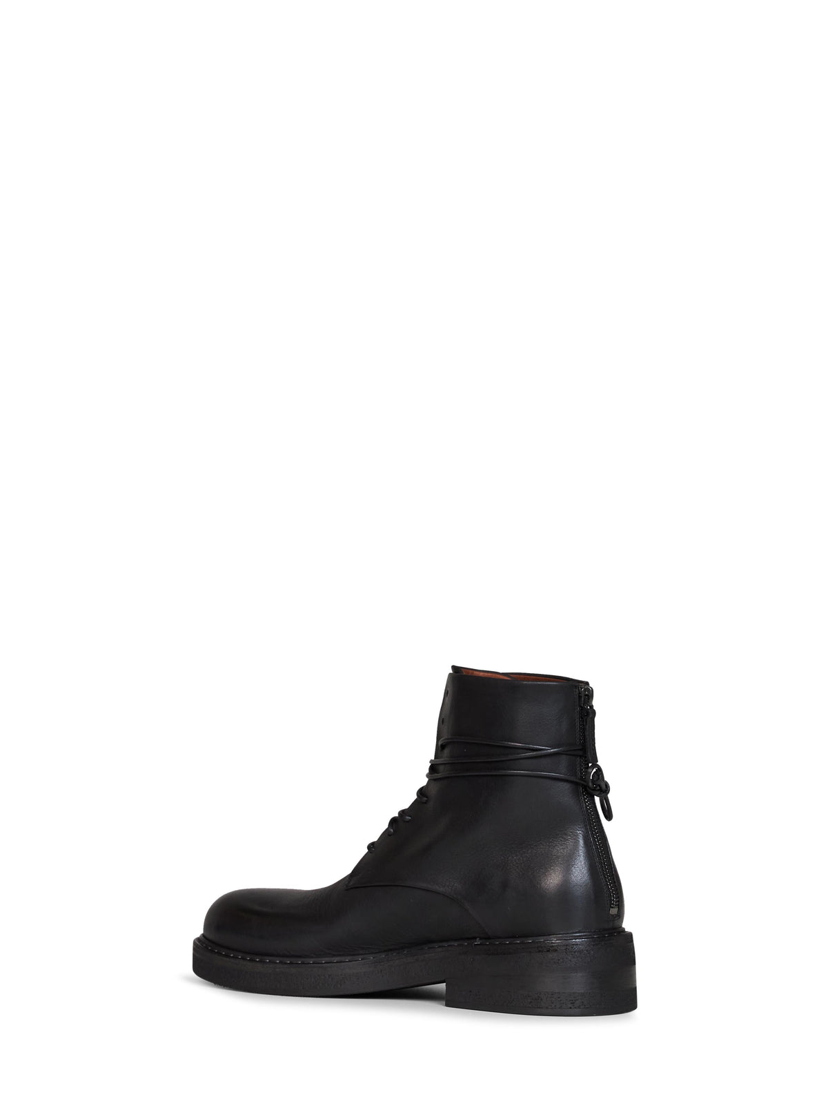 Marsell Men Black Oiled Leather Parrucca Lace-Up Combat Boots