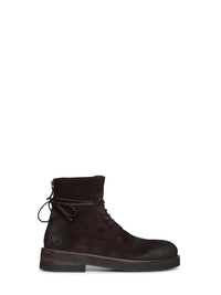 Marsell Men Dark Brown Suede Parrucca Lace-Up Combat Boots