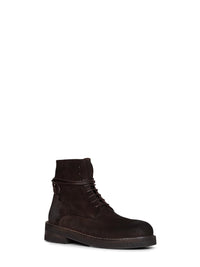 Marsell Men Dark Brown Suede Parrucca Lace-Up Combat Boots