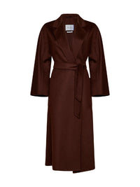 Max Mara Women Burgundy Ludmilla Icon Coat Belted Wrap Coat