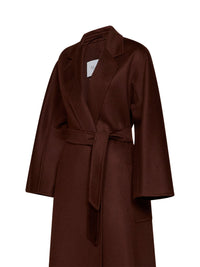 Max Mara Women Burgundy Ludmilla Icon Coat Belted Wrap Coat