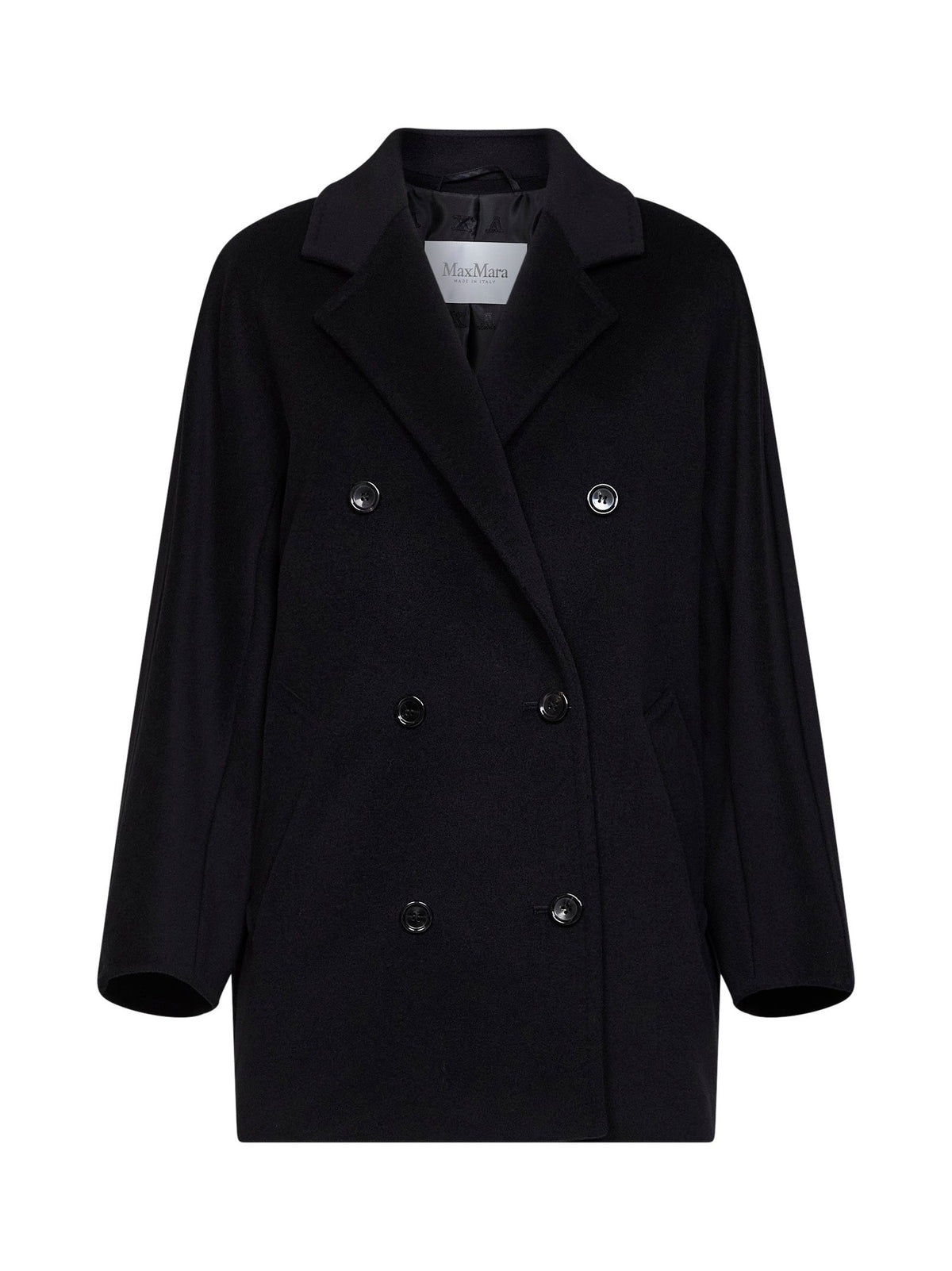 Max Mara Women Black 101801 Icon Coat Short Rebus Coat
