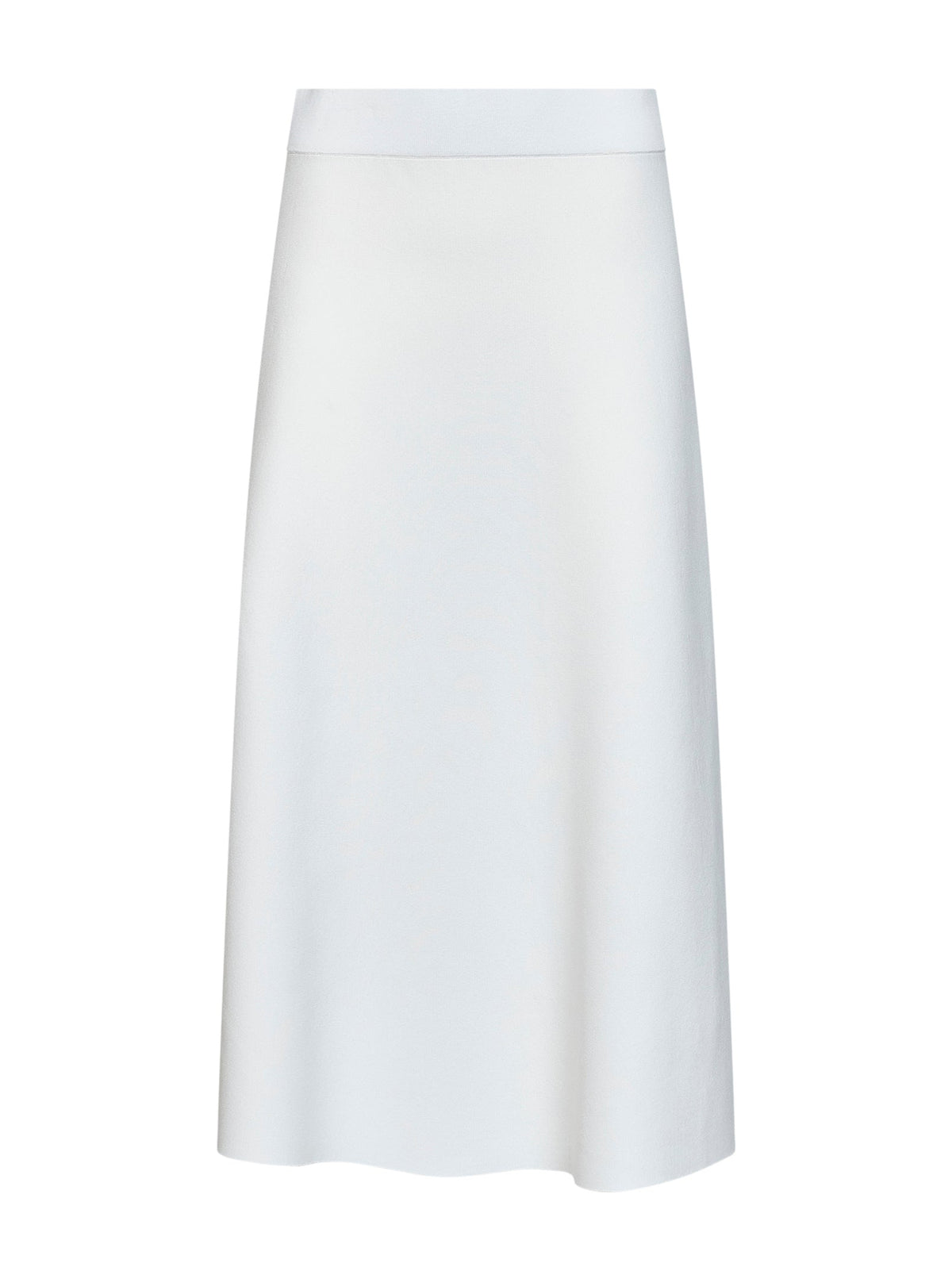 Max Mara Women White Viscose Crepe Mxmfuggito Flared Midi Skirt