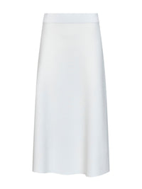 Max Mara Women White Viscose Crepe Mxmfuggito Flared Midi Skirt