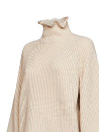 Max Mara Women Oatmeal Wool And Cashmere Knit Mxmpontile Wide Sweater