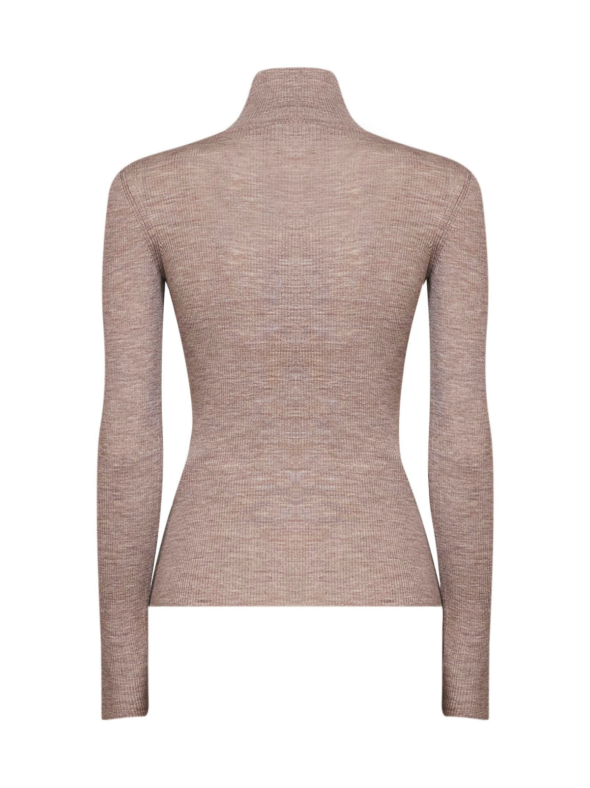 Max Mara Women Beige Ribbed Fine Wool Mxscavallo Turtleneck Sweater