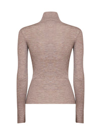 Max Mara Women Beige Ribbed Fine Wool Mxscavallo Turtleneck Sweater