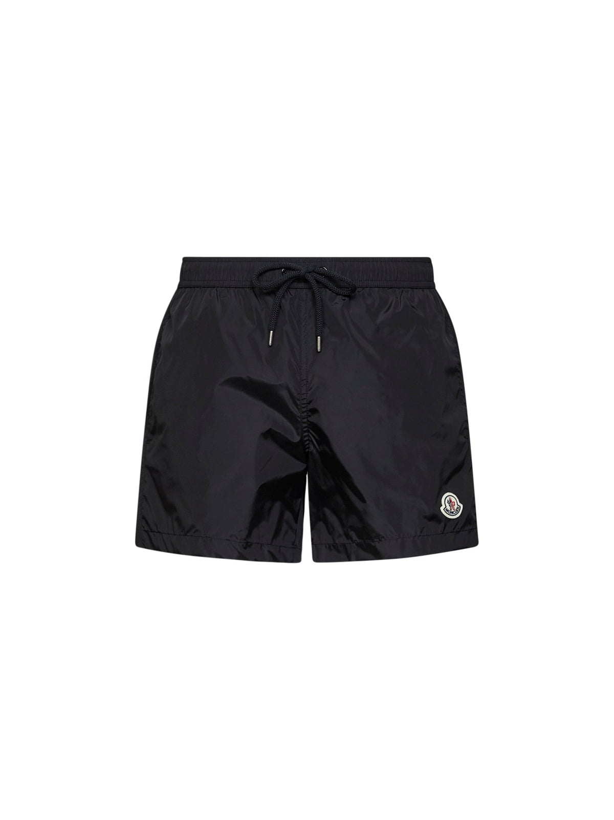Moncler Men Black Nylon Technique Swim Shorts With Logo Patch