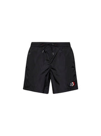 Moncler Men Black Technical Nylon Logoed Swim Shorts