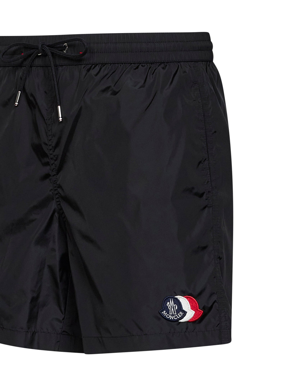 Moncler Men Black Technical Nylon Logoed Swim Shorts