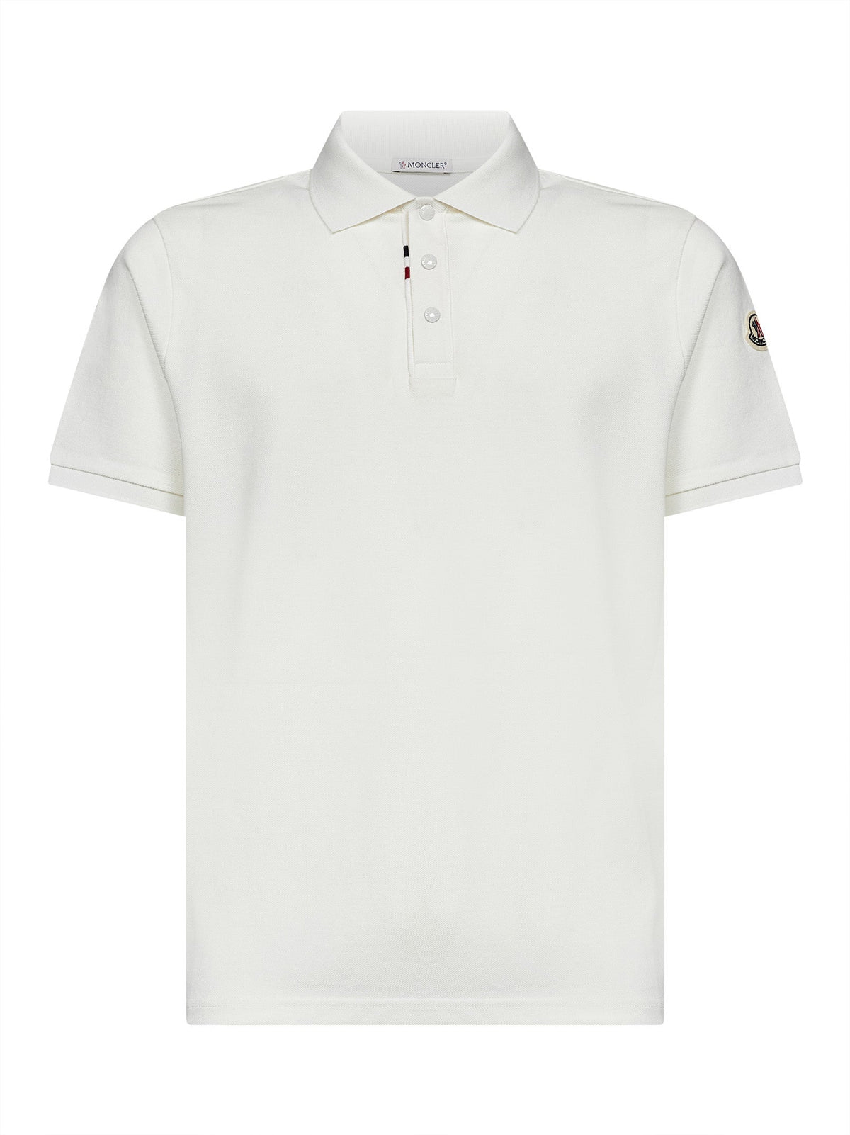 Moncler Men Natural Cotton Piqué Polo Shirt With Logo