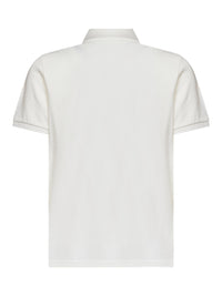 Moncler Men Natural Cotton Piqué Polo Shirt With Logo