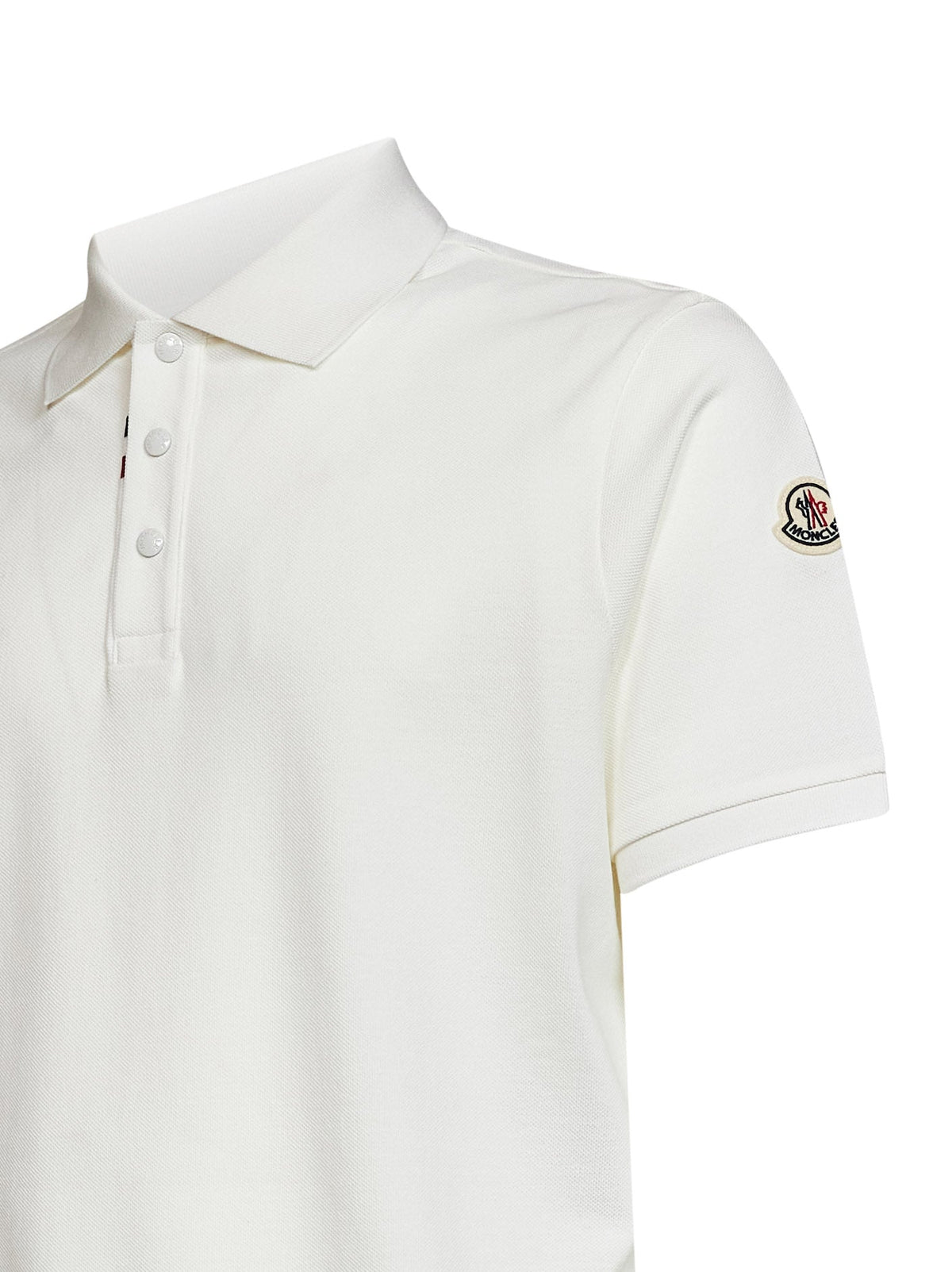Moncler Men Natural Cotton Piqué Polo Shirt With Logo