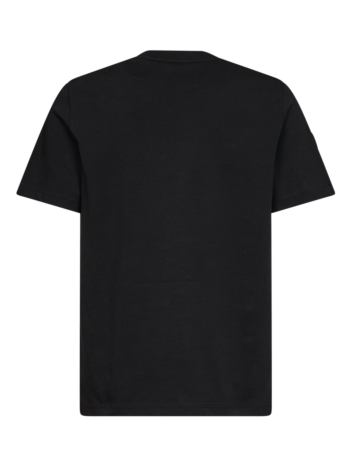 Moncler Men Black Cotton Jersey Crewneck T-Shirt With Logo