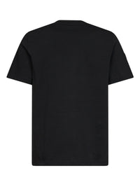 Moncler Men Black Cotton Jersey Crewneck T-Shirt With Logo