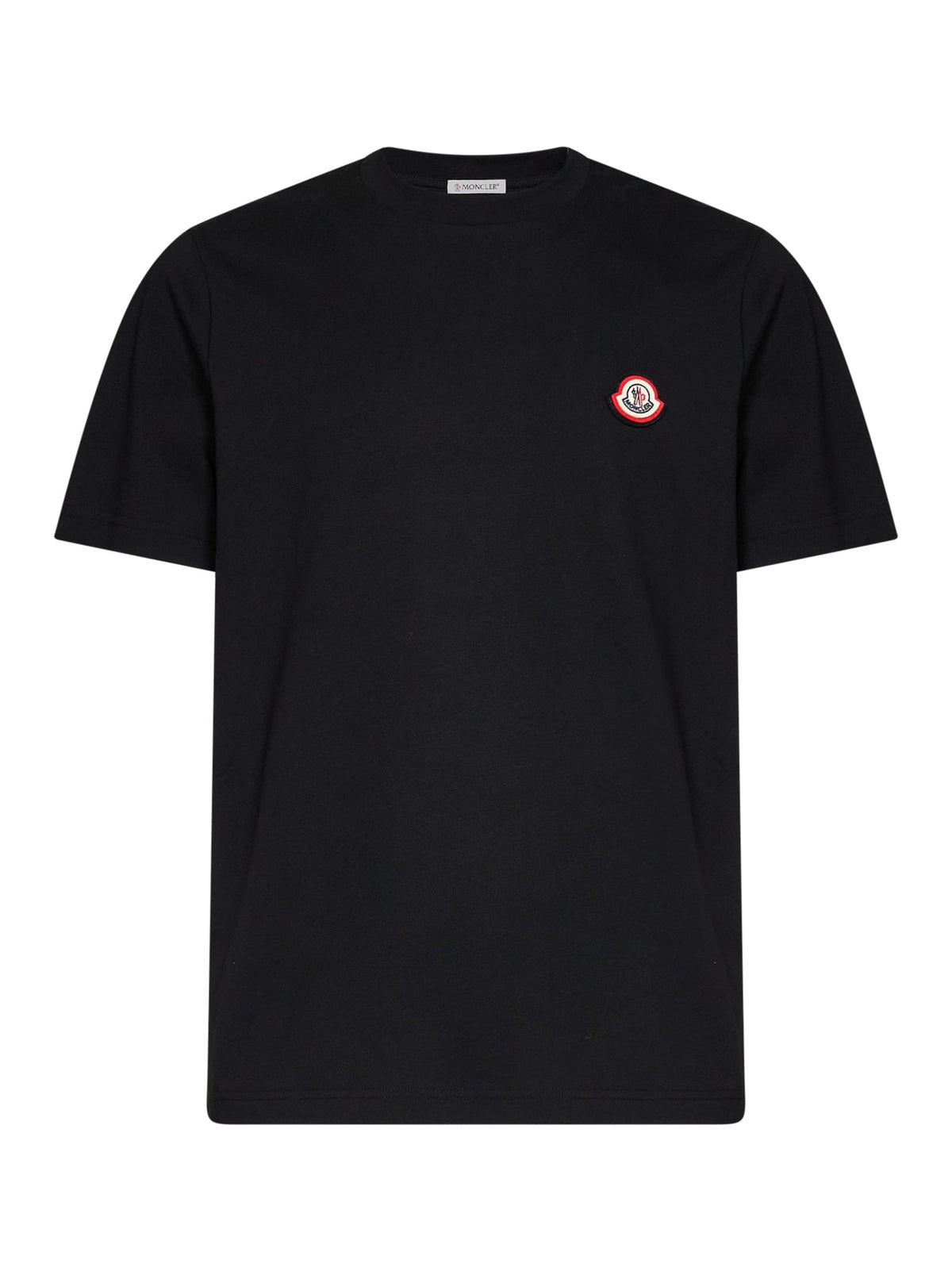Moncler Men Black Cotton Jersey T-Shirt With Logo