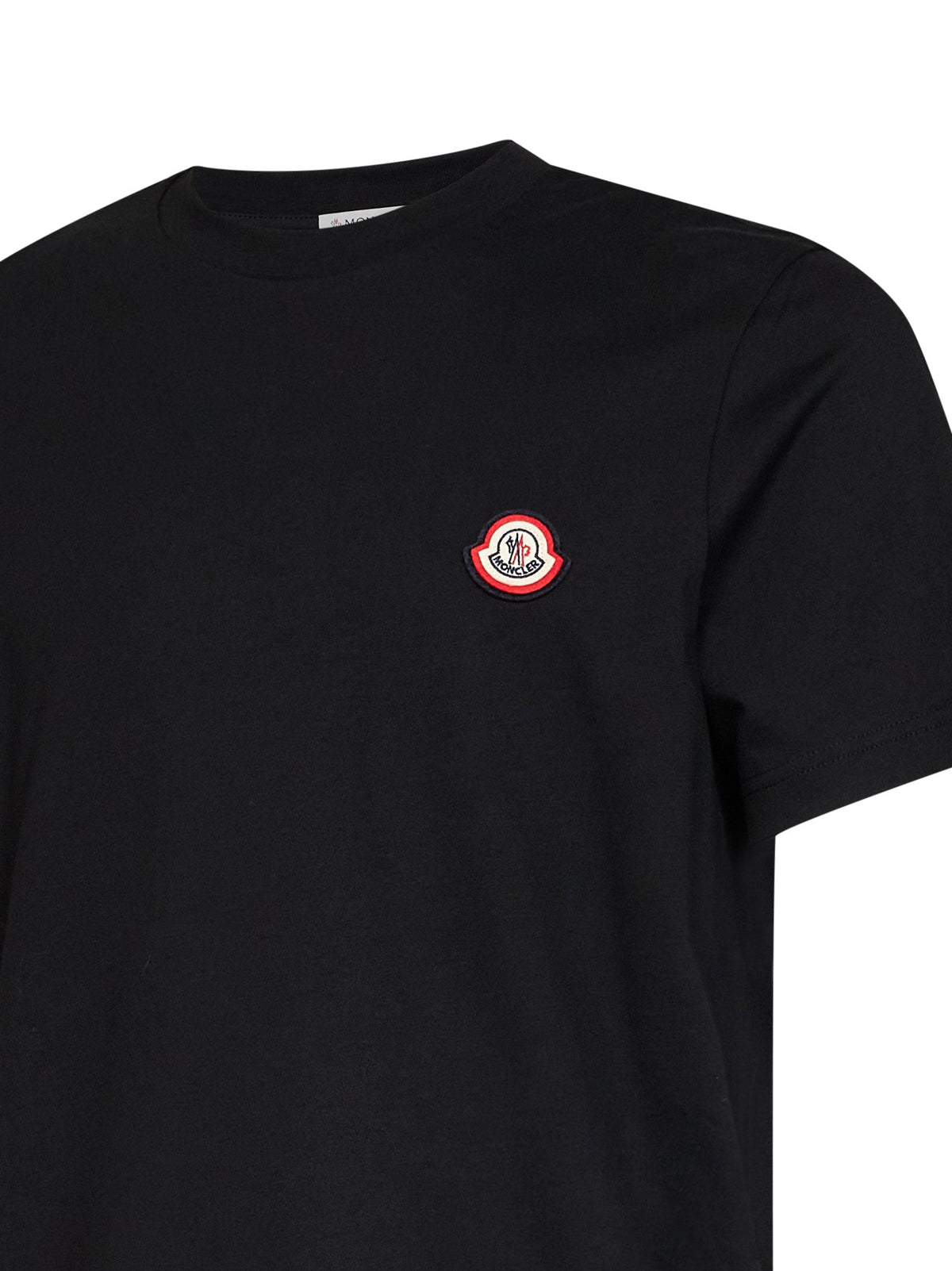 Moncler Men Black Cotton Jersey T-Shirt With Logo