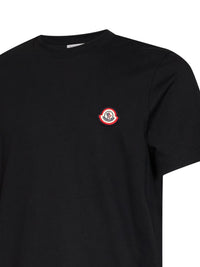 Moncler Men Black Cotton Jersey T-Shirt With Logo