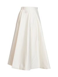 Moncler Women Natural Nylon Flared Midi Wrap Skirt