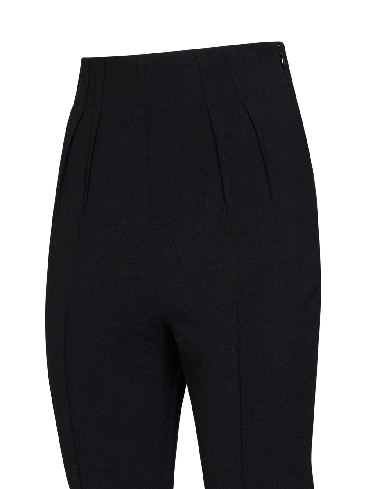 Mugler Women Black Stretch Wool-Blend Stirrup Tailored Leggings