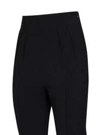 Mugler Women Black Stretch Wool-Blend Stirrup Tailored Leggings