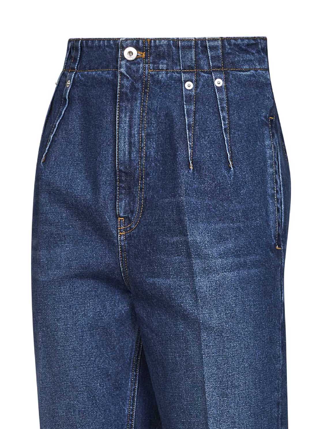 Mugler Women Blue Denim Cigarette Jeans With Stirrups