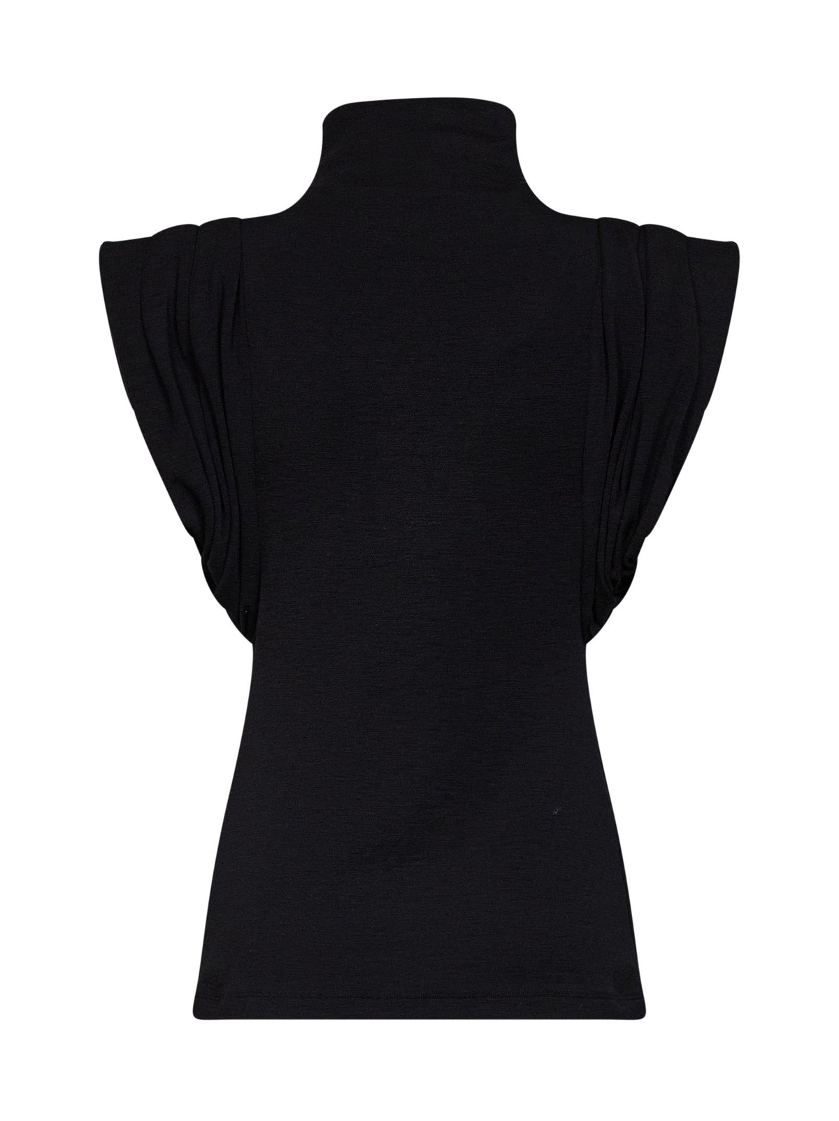 Mugler Women Black Jersey Draped Sleeveless Top