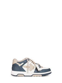 Off White Men Green And Beige Out Of Office Sneakers