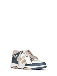 Off White Men Green And Beige Out Of Office Sneakers