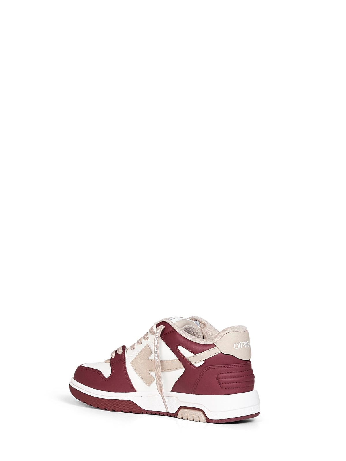 Off White Women Burgundy And Beige Out Of Office Sneakers