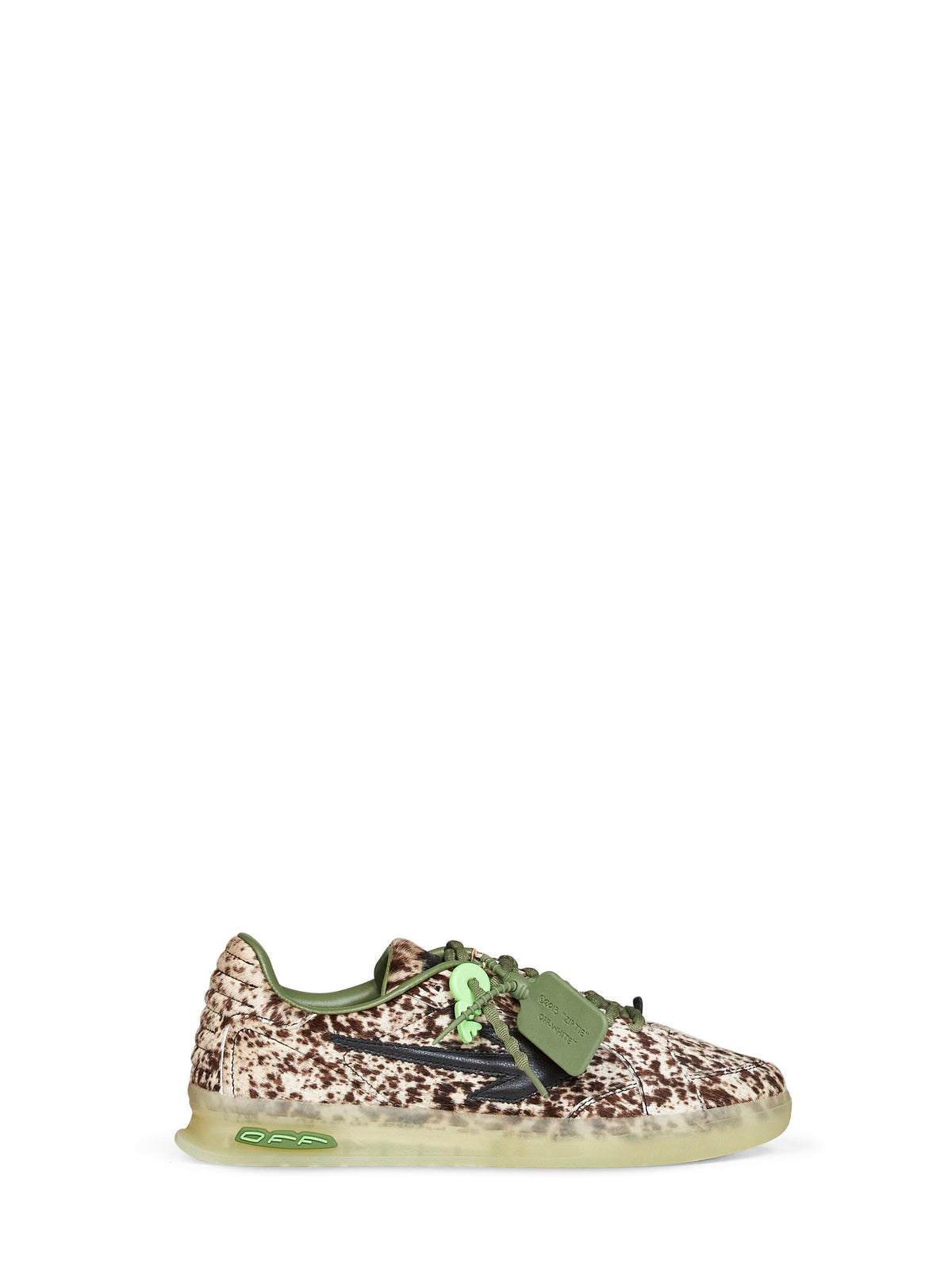 Off White Men White And Black Printed Calf Hair End Of Play Sneakers